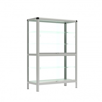 Vitrine, freistehend, 180 cm hoch, 120x50 cm (B/T), 